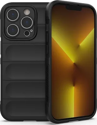 Produktbild von Mobigear Bumpy iPhone 14 Pro Hülle Flexibles TPU Backcover - Schwarz