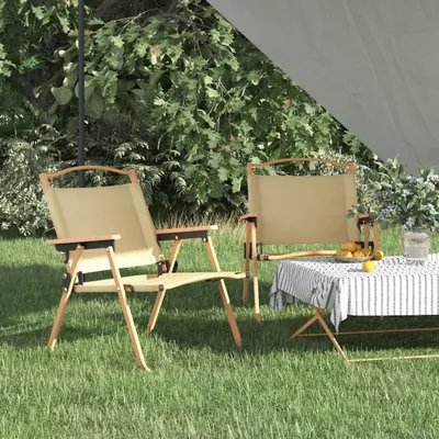 Produktbild von Hochwertig Campingstühle 2 Stk. Beige 54x43x59 cm Oxford-Gewebe 319481
