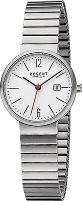 Produktbild von Regent Damen Uhr Edelstahl Armbanduhr Metallarmband Analog silber D2URF1356