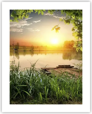 Produktbild von Poster - Poster ohne Rahmen - Brücke See - 40x50 cm - Wand Bild - Wanddeko - Wandbilder - Kunstposter - Wandposter - Bilder - Kunstdruck - Wanddekoration - Wandbild - P2XPA40x50-3914