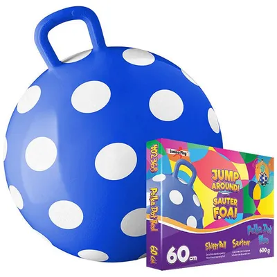 Image de Balle Skippy à pois bleus 60 cm