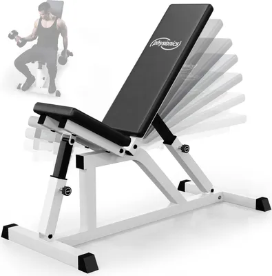 Produktbild von Physionics® Multifunktion Hantelbank - Rückenlehne 7-fach und Sitz 4-fach verstellbar, klappbar, bis 200kg belastbar- Schrägbank, Trainingsbank