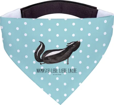 Produktbild von Mr. & Mrs. Panda Halstuch Stinktier Yoga - Türkis Pastell - Geschenk, Hundehalstuch, Liebe, Hunde, Tuch, Raubtier, Namaste, Skunk, Für, Hund
