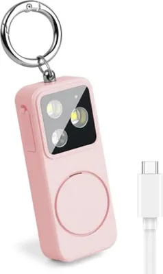 Image de Alarme d'autodéfense pour femmes - Très puissante (150 dB) avec lampe de poche - Alarme d'autodéfense avec porte-clés