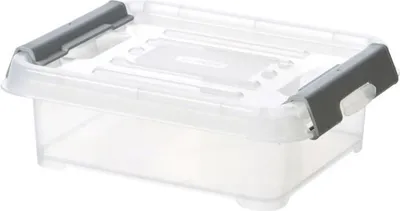 Produktbild von KURVER | Handliche Box - Plus 1,2L + graue Clips mit Deckel