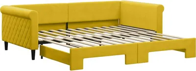 Obrázek produktu pro vidaXL Rozkládací lehátko žluté 100x200 cm Velvet
