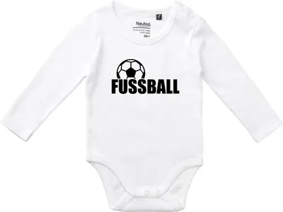 Produktbild von Huuraa Baby Body Fussball Ball 74 White  Baumwolle Fairtrade Langarmbody Geschenkidee