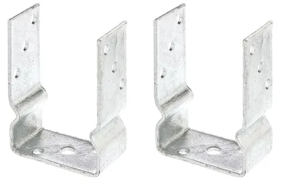 Zdjęcie produktu dla Alberts 2 x wsporniki słupków w kształcie litery U, 101x150 mm, ocynkowane ogniowo, do przykręcenia, głębokość 60 mm