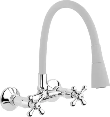 Immagine prodotto di Miscelatore a parete per lavabo Roma con bocca flessibile grigia