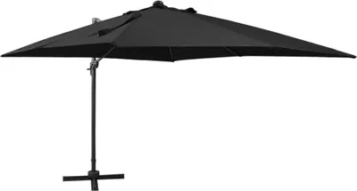 Produktbild von Ampelschirm mit Mast und LED-Leuchten Schwarz 300 cm , Markisen Design 2024