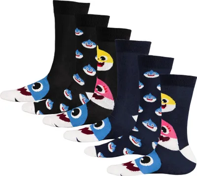 Obrázek produktu pro Baby Shark - Ponožky pro muže, bavlna (6 balení) TC854 (39,5 EU - 45,5 EU) (černá/barevná)