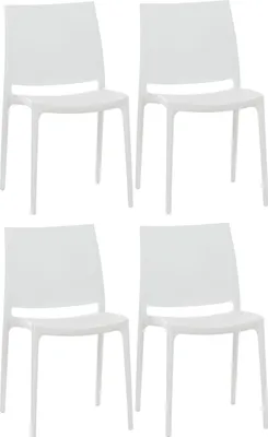 Produktbild von CLP 4er Set Stapelstühle Maya bis zu 130 kg belastbar weiß