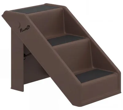 Obrázek produktu pro Schody pro domácí mazlíčky, 3 schody, skládací, výška 36,5 cm, hnědé