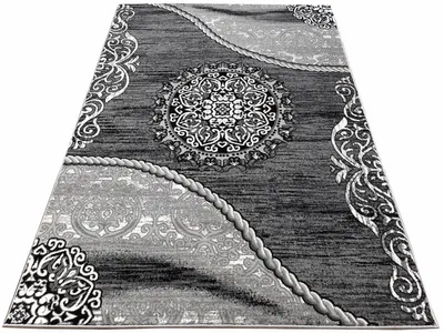 Obrázek produktu pro Kusový koberec 200x290 cm DEMIAN s ornamenty - šedý / bílý