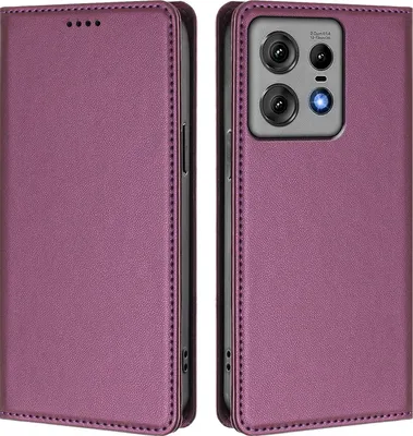 Produktbild von Handyhülle für Motorola Edge 50 Pro, Kunstleder Klapphülle Stoßfeste Magnetische Hülle mit Ständer Lila