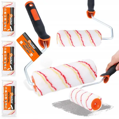 Produktbild von Polax Malerrollen-Set 18 cm für Farben & Lacke mit Griff