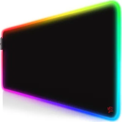Zdjęcie produktu dla Titanwolf RGB Gaming Mousepad, Mousepad XL 800 x 300 mm poprawia precyzję i szybkość, emblemat czerwony