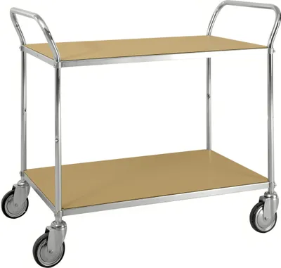 Produktbild von Kongamek ESD-Etagenwagen mit 2 Schiebegriffen und 2 Etagen 900x540mm Ladefläche mit Bremse