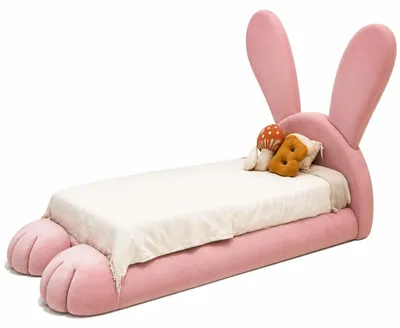 Produktbild von Rosa Kinderbett Hase Bett für Mädchen mit Beleuchtung Kindermöbel
