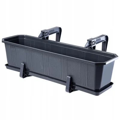 Produktbild von KADAX Blumenkübel "Trani", Topf mit Untertasse und Griffen, 60cm, Graphit