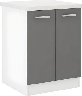 Image de 60 cm Meuble bas de cuisine avec plan de travail - Gris