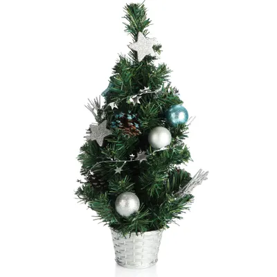 Produktbild von COM-FOUR® Künstlicher Weihnachtsbaum mit Christbaumkugeln - Geschmückter Tannenbaum für die Weihnachtsdekoration - Christbaum für die Deko zu Weihnachten