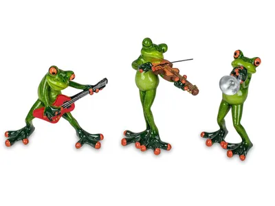 Produktbild von Formano 3er Set lustige Frösche Figur Froschband Frosch Musiker Band