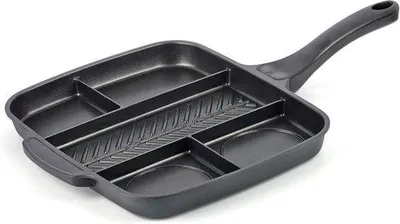 Produktbild von Ibenzoa® Multifunktionspfanne mit 5 Fächern – Aluminium, Antihaft, für Induktion & alle Herdarten, spülmaschinenfest, bis 200°C