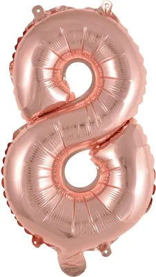 Immagine prodotto di amscan® 9909696 Palloncino in foil mini numero 8 - 35 cm, rosa