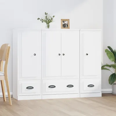 Produktbild von vidaXL Highboards 3 Stk. Weiß Holzwerkstoff
