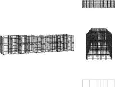 Produktbild von vidaXL Outdoor-Hundezwinger Stahl 16,59 m² -  Hundezwinger & -ausläufe