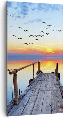 Produktbild von Bild auf Leinwand - Leinwandbild - Brücke See - 55x100cm - Wand Bild - Wanddeko - Wandbilder - Leinwanddruck - Bilder - Kunstdruck - Wanddekoration - Leinwand bilder - Wandkunst - PA55x100-3818