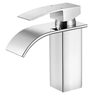 Produktbild von Wasserfall Wasserhahn, Kalt Warm von Cecipa Waschtischarmatur, Badarmatur Edelstahl, Mischbatterie Einhandmischer S, Waschbeckenarmatur Chrom