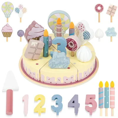 Produktbild von Kinderküche Geburtstagstorte aus Holz Hochwertiges Material Exquisites Design Rosa