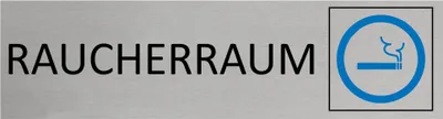 Produktbild von CombiCraft Aluminium Türschild Raucherraum 165x45mm mit 3M-Tape