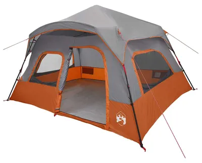 Image de Tente vidaXL Sofort, grise et orange, 340 x 280 x 190 cm