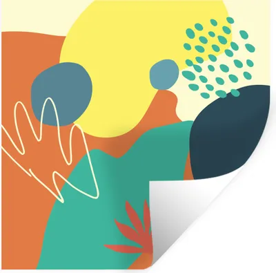 Produktbild von MuchoWow® Wandtattoo Wandsticker Wandaufkleber Sommer - Flecken - Abstrakt 80x80 cm Selbstklebend und Repositionierbar - Wierderverwendbar - Selbstklebend