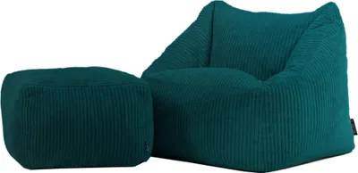 Produktbild von icon Sitzsack Sessel für Kinder aus Cord Natalia, Blaugrün, für Kinderzimmer, mit Füllung
