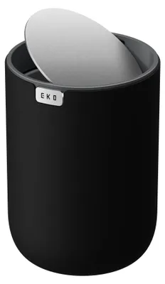 Produktbild von EKO Mini Tischmülleimer mit Deckel, 1,5 L Kosmetikeimer Schwarz, Kleiner Tischab