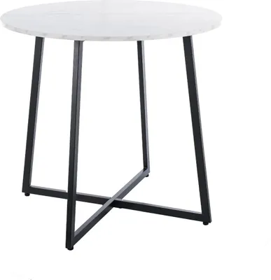 Zdjęcie produktu dla Stół okrągły LUNA 90x90 biały marmur/czarny