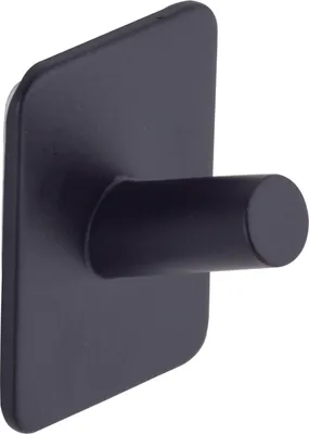 Produktbild von Technik-Team Kleiderhaken selbstklebend Damon Breite 39mm, Höhe 50mm - Klebehaken extra stark - Wandhaken, Stahl schwarz pulverbeschichtet