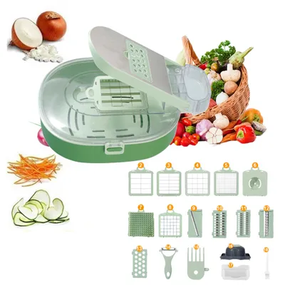 Produktbild von Gemüseschneider, Gemüsehobel, 20 Multischneider Set, Multifunktion Schneider, Küchenreibe, Küchenhobel, für Würfe, Scheiben, Schreddern