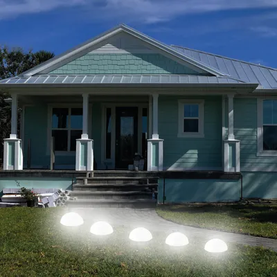 Produktbild von LED Solarleuchte 5er Set Bodenstrahler für den Garten, witterungsbeständige Bodenleuchte in Halbkugelform, IP44 Spritzwassergeschützte Lichterkette