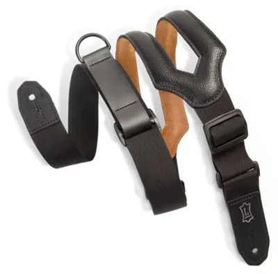Produktbild von Levys Leathers MRHSS-BLK 3" Ergo Gitarrengurt aus Bekleidungsleder Schwarz
