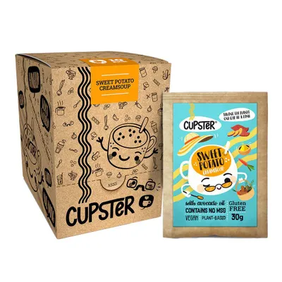 Produktbild von Tassensuppe Cupster vegane glutenfreie Instant Süßkartoffelcremesuppe 10er Pack 10x23g