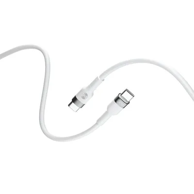 Obrázok produktu pre Navždy flexibilný dátový kábel USB-C na USB-C 2 m 100 W biely