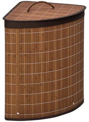 Produktbild von HOMCOM Bambus Wäschekorb mit Deckel 55L Wäschesammler mit Griffen Braun