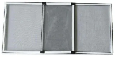 Image de Fenêtre coulissante réglable avec moustiquaire, hauteur 25 cm, largeur 35-62 cm, cadre en aluminium blanc, moustiquaire en fibre de verre gris foncé