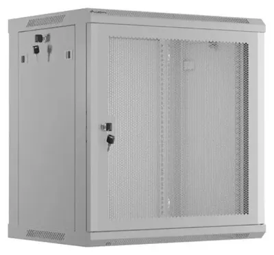 Produktbild von Lanberg WF01-6412-23S, Wandmontiertes Regal, 12U, 60 kg, Sperrschloss, Ablageschienen, 21 kg