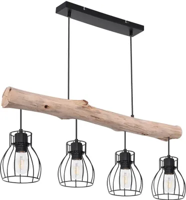 Produktbild von Hängeleuchte, Gitter Design, Holz, H 140 cm